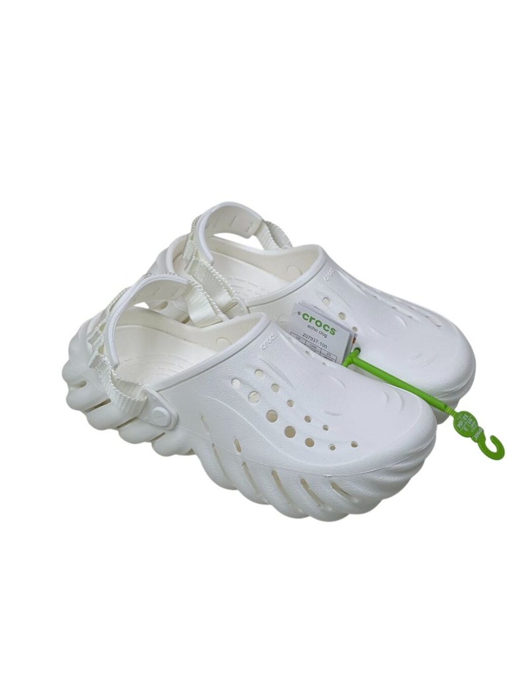 Crocs Echo Clog White Sandals Mens 6 Womens 8 Lightweight & Comfortable